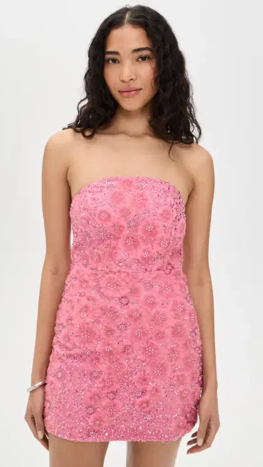endless rose Sequins Lace Strapless ini Dress Raspberry | Thumbnail 2 endless rose Sequins Lace Strapless ini Dress Raspberry | Thumbnail 2