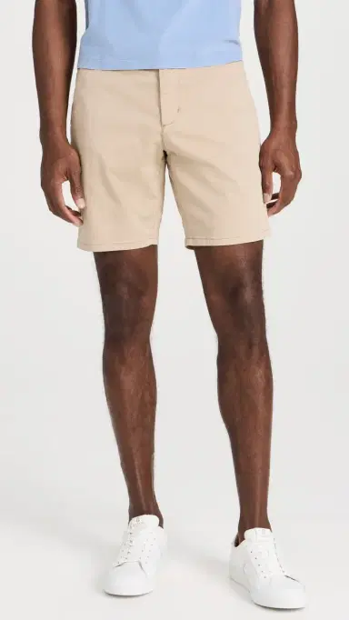 PAIGE Phillips Shorts In Stretch Sateen 8'' Khaki 32 | Thumbnail 2