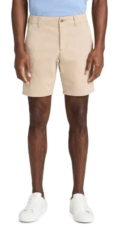 PAIGE Phillips Shorts In Stretch Sateen 8'' Khaki 32 | Thumbnail 1