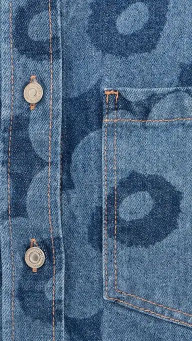 Marimekko Maridenim Kuvata Unikko Shirt Mid Indigo | Thumbnail 6