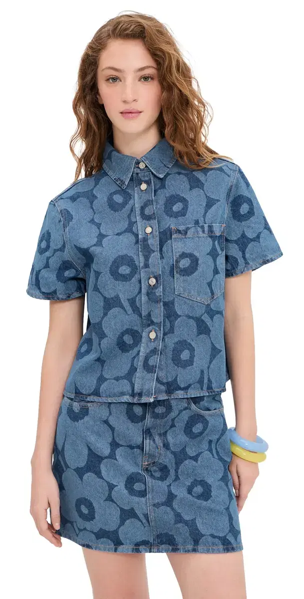 Maridenim Kuvata Unikko Shirt Mid Indigo