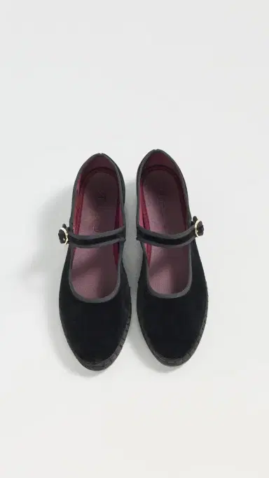 Flabelus Antonia Velvet Mary Jane Flats Black 38 | Thumbnail 5