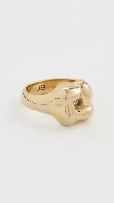 Jenny Bird Woven Square Signet Ring High Polish Gold 3 | Thumbnail 2