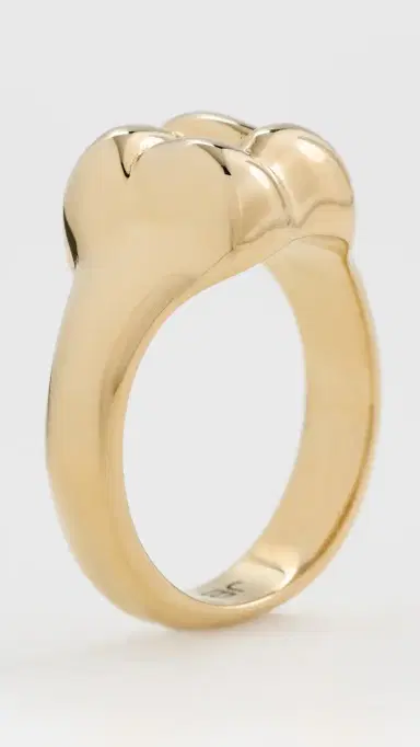 Jenny Bird Woven Square Signet Ring High Polish Gold 3 | Thumbnail 5