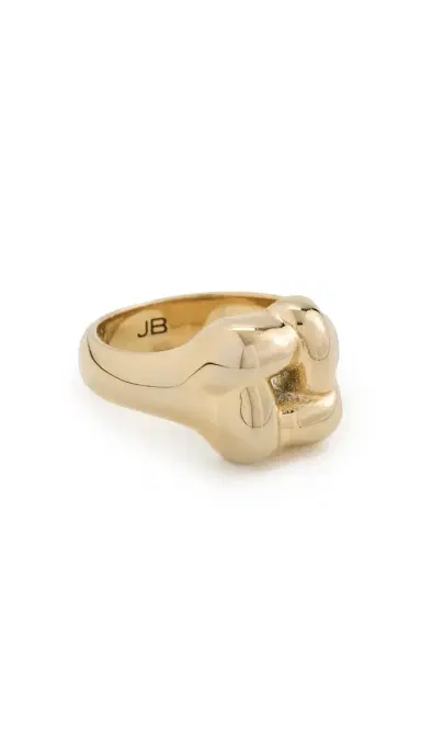 Jenny Bird Woven Square Signet Ring High Polish Gold 3 | Thumbnail 6