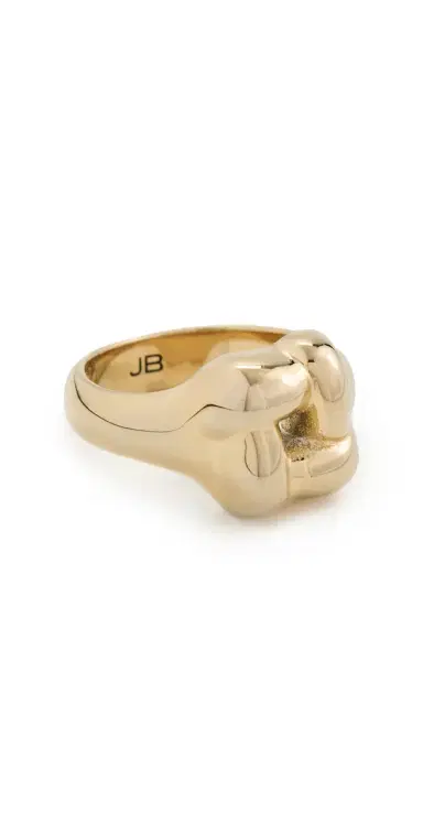 Jenny Bird Woven Square Signet Ring High Polish Gold 3 | Thumbnail 1