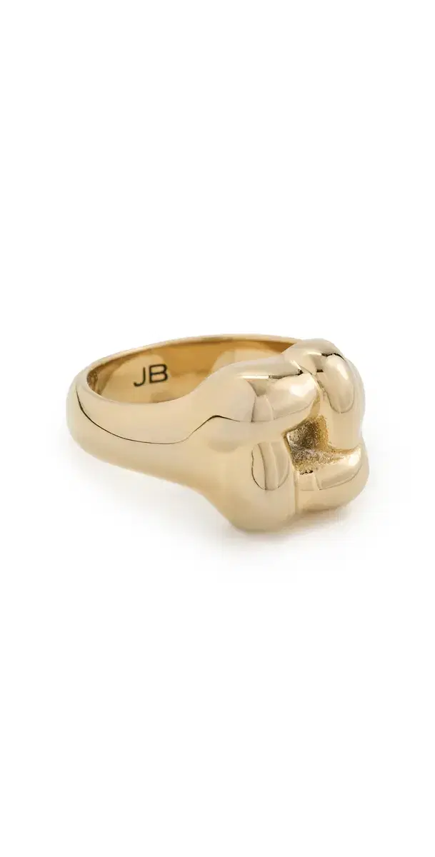 JENNY BIRD Woven Square Signet Ring High Polish Gold
