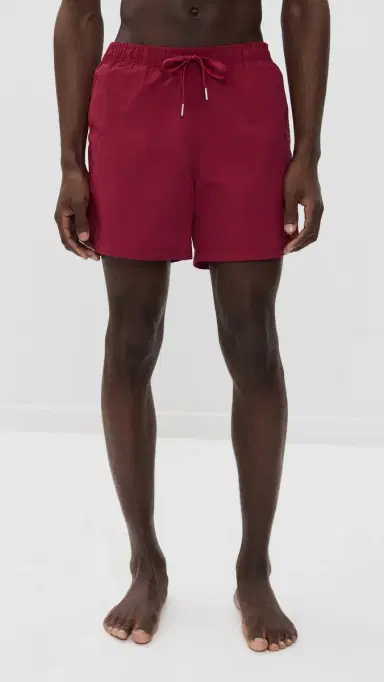BATHER Solid Sangria Swim Trunks 5 Sangria | Thumbnail 2