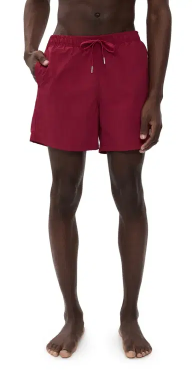 BATHER Solid Sangria Swim Trunks 5 Sangria | Thumbnail 1