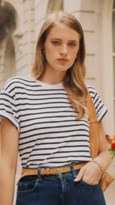 ATM Anthony Thomas Melillo School Boy Stripe Tee Black/White Stripe | Thumbnail 2 ATM Anthony Thomas Melillo School Boy Stripe Tee Black/White Stripe | Thumbnail 2