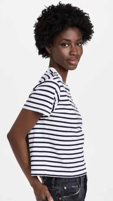 ATM Anthony Thomas Melillo School Boy Stripe Tee Black/White Stripe | Thumbnail 5 ATM Anthony Thomas Melillo School Boy Stripe Tee Black/White Stripe | Thumbnail 5