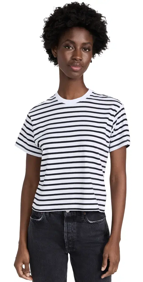 School Boy Stripe Tee Black/White Stripe