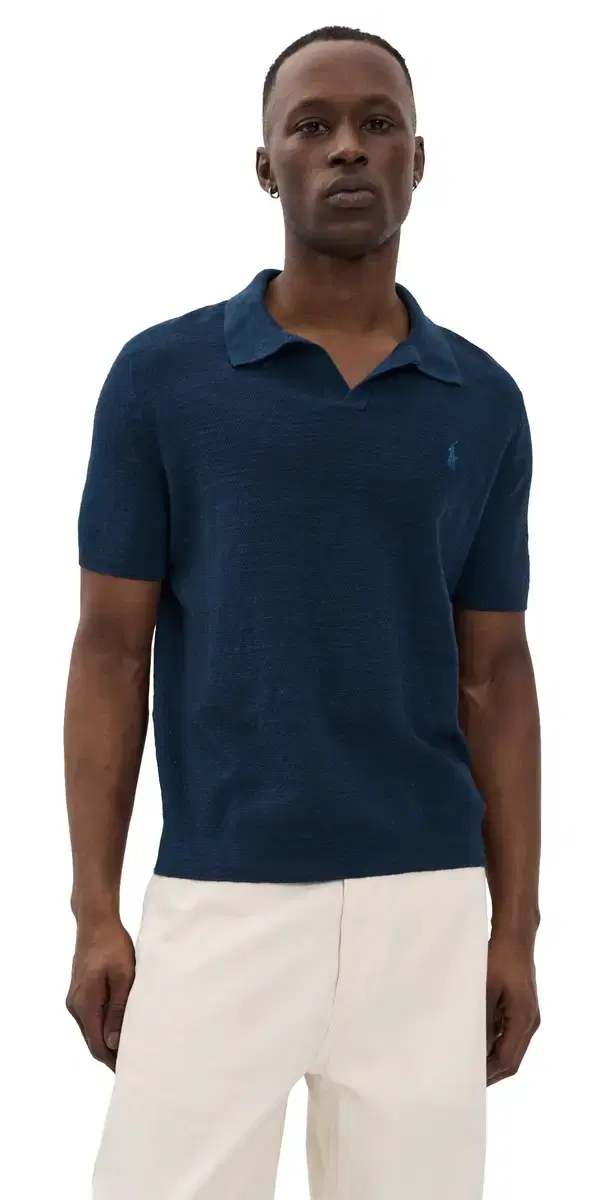 Johnny Collar Polo Bright Navy/Deckwash White