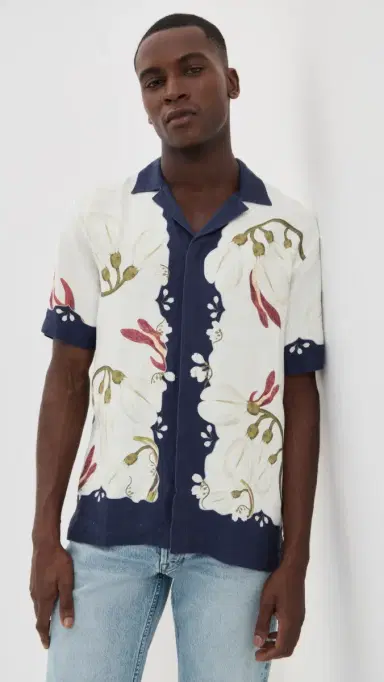 Orlebar Brown Maitan Orchis Shirt Night Iris | Thumbnail 2