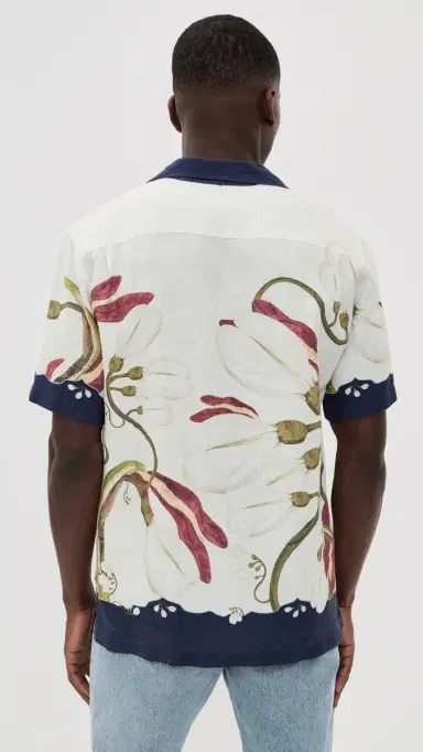 Orlebar Brown Maitan Orchis Shirt Night Iris | Thumbnail 3