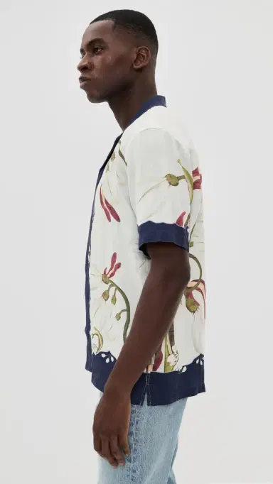 Orlebar Brown Maitan Orchis Shirt Night Iris | Thumbnail 4