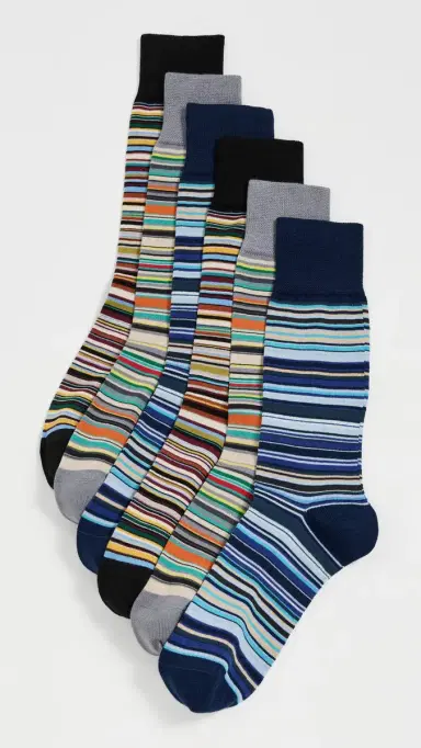 Paul Smith Signature Sock 6 Pack Multi One Size | Thumbnail 2
