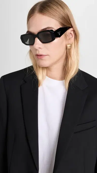 Prada 0PR 17WS Sunglasses Blk/Grey Mirror Int Silver One Size | Thumbnail 3