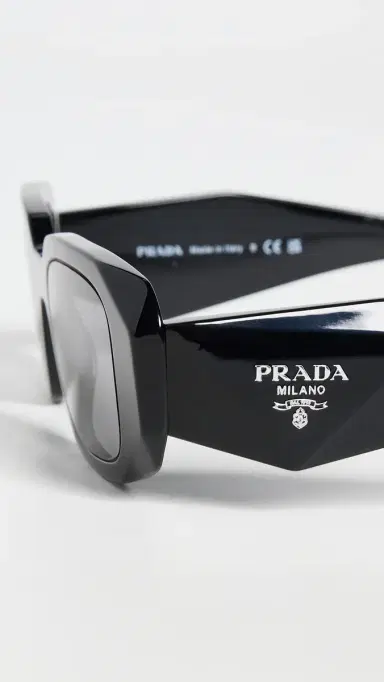 Prada 0PR 17WS Sunglasses Blk/Grey Mirror Int Silver One Size | Thumbnail 5