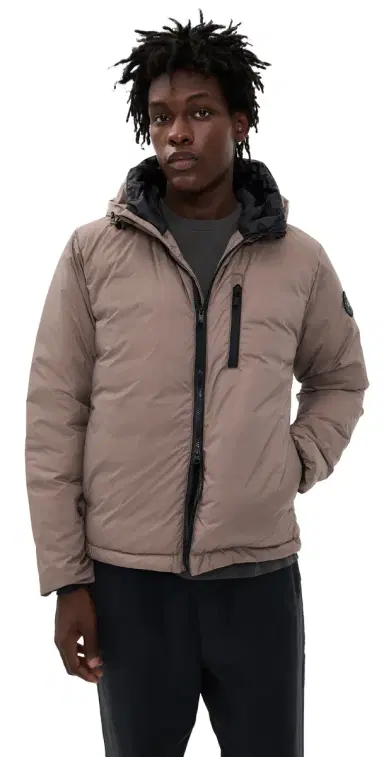 Canada Goose Lodge Black Disc Hooded Jacket Taupe Grey | Thumbnail 1 Canada Goose Lodge Black Disc Hooded Jacket Taupe Grey | Thumbnail 1