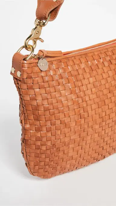 Clare V. Clare V. Moyen Messenger Natural Woven Checker One Size | Thumbnail 5
