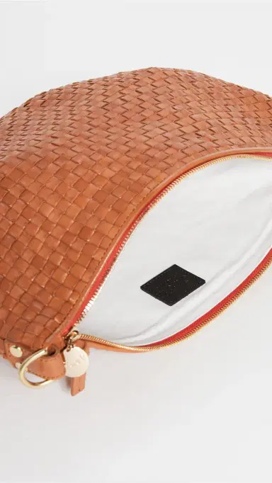 Clare V. Clare V. Moyen Messenger Natural Woven Checker One Size | Thumbnail 6