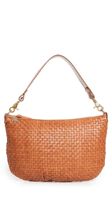 Clare V. Clare V. Moyen Messenger Natural Woven Checker One Size | Thumbnail 1