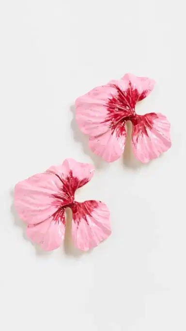 SHASHI Una Una Evening Earrings Pink One Size | Thumbnail 2
