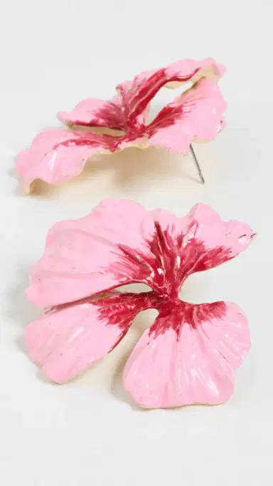 SHASHI Una Una Evening Earrings Pink One Size | Thumbnail 4