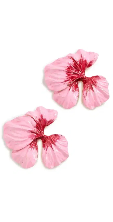 SHASHI Una Una Evening Earrings Pink One Size | Thumbnail 1