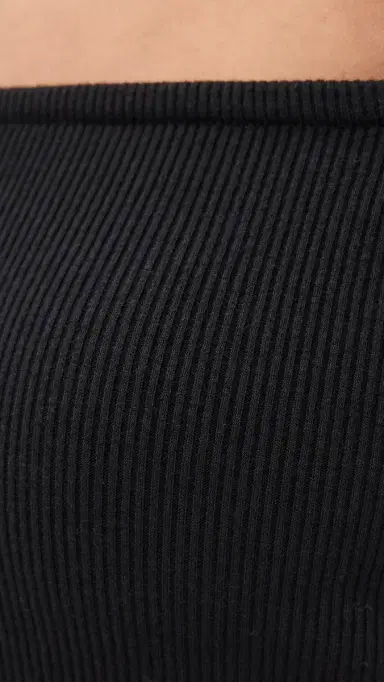 L'Agence Evelyn Off Shoulder Thong Bodysuit Black M | Thumbnail 6