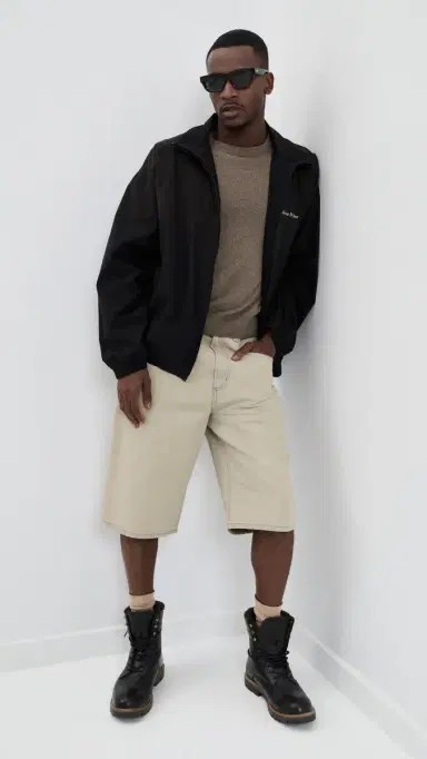 AGOLDE Fusion Skater Shorts 14 Burnished Khaki | Thumbnail 5