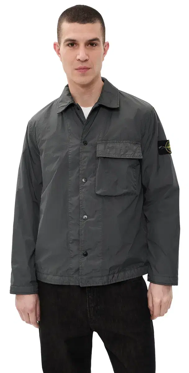Stone Island Nylon Overshirt Charcoal