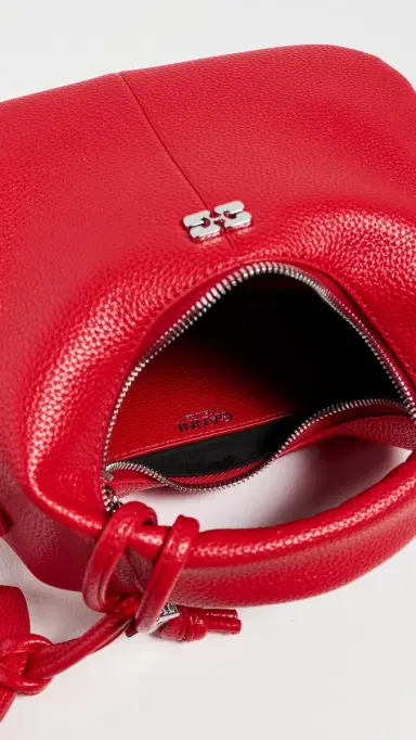 GANNI Mini Grained Hobo Bag Goji Berry One Size | Thumbnail 6 GANNI Mini Grained Hobo Bag Goji Berry One Size | Thumbnail 6