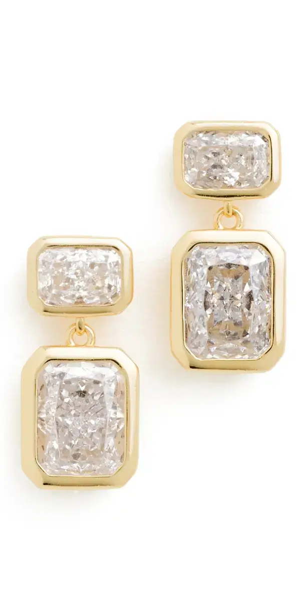 Emerald Baguette Drop Earrings