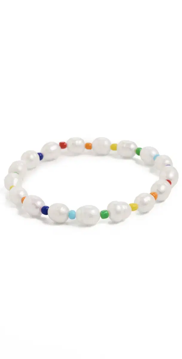 Colorful Pearl Anklet Multi Colored One Size