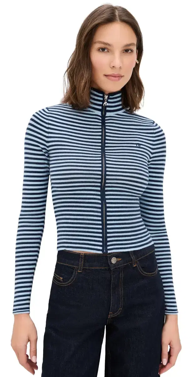 Vlad Zip Up Blue Stripe
