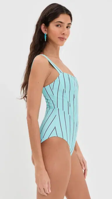 Staud Adelaide One Piece Pool Stripe | Thumbnail 4