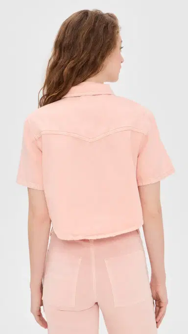 Le Jean Short Sleeve wing Shirt Peachy | Thumbnail 3 Le Jean Short Sleeve wing Shirt Peachy | Thumbnail 3
