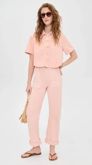 Le Jean Short Sleeve wing Shirt Peachy | Thumbnail 5 Le Jean Short Sleeve wing Shirt Peachy | Thumbnail 5
