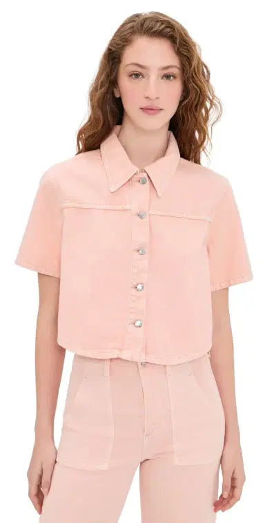 Le Jean Short Sleeve wing Shirt Peachy | Thumbnail 1 Le Jean Short Sleeve wing Shirt Peachy | Thumbnail 1