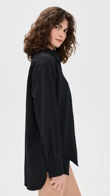 Hunza G Oversized Shirt Black | Thumbnail 4 Hunza G Oversized Shirt Black | Thumbnail 4