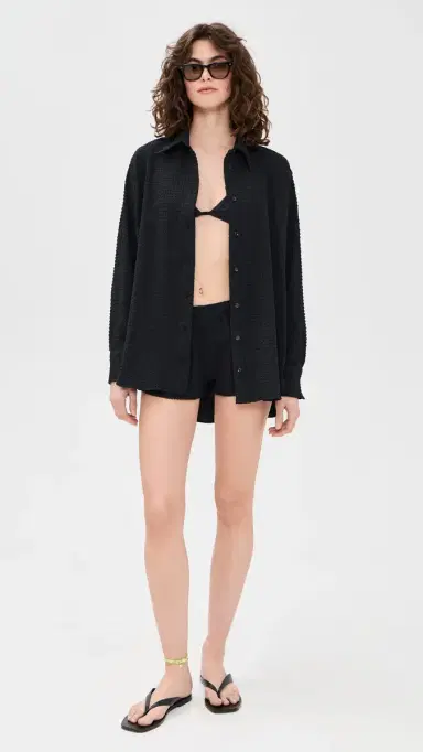 Hunza G Oversized Shirt Black | Thumbnail 5 Hunza G Oversized Shirt Black | Thumbnail 5