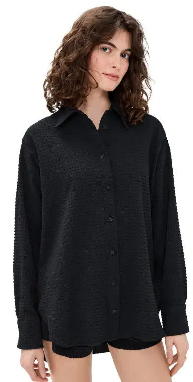 Hunza G Oversized Shirt Black | Thumbnail 1 Hunza G Oversized Shirt Black | Thumbnail 1