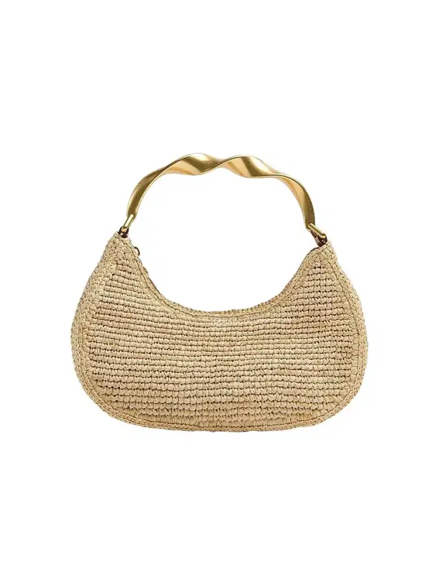 Women's Nixi Twist-Handle Raffia Hobo Bag - Natural