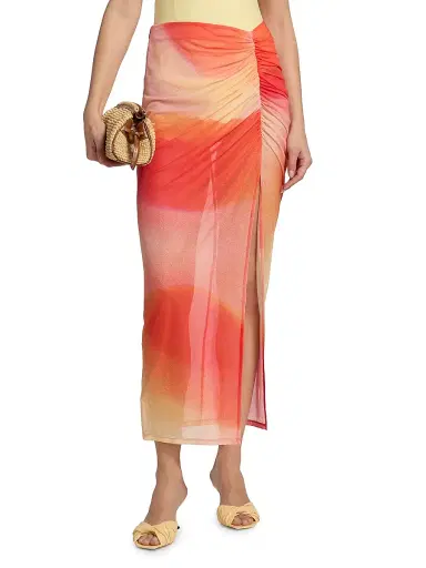 Simkhai Women's Kensingten Ombre Midi-Skirt - Golden Hour - Size Small | Thumbnail 3