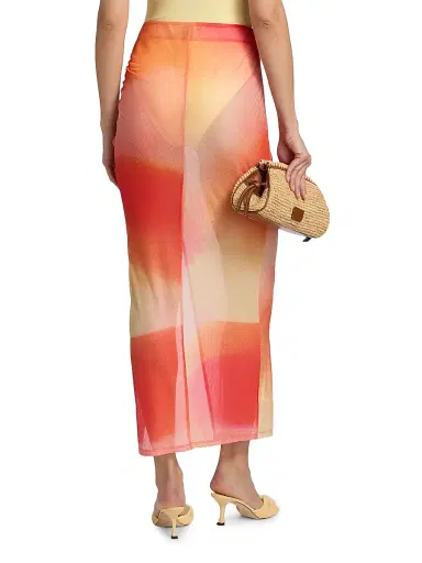 Simkhai Women's Kensingten Ombre Midi-Skirt - Golden Hour - Size Small | Thumbnail 4