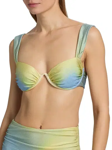 SIMKHAI Women's Anniston Ombre Bikini Top - Golden Hour | Thumbnail 5