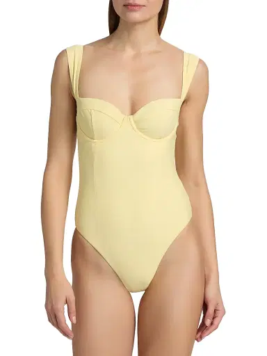 Simkhai Women's Kyle Bustier One-Piece Swimsuit - Buttercream - Size Small | Thumbnail 3
