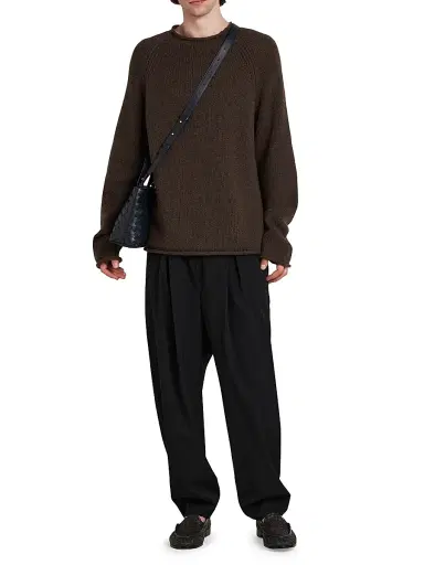 Bottega Veneta Men's Asymmetric Light Wool Trousers | Thumbnail 2